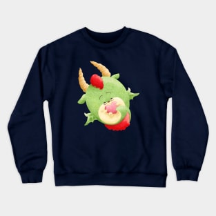 Dragon Hug a Pink Heart Crewneck Sweatshirt